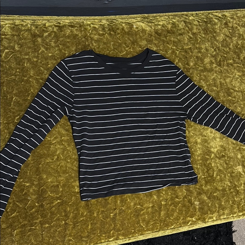 Striped Black and White Women's Top